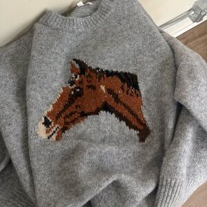 Bailey Rose H.grey Horse Sweater S